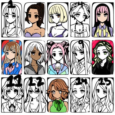 girls that look diffrent anime