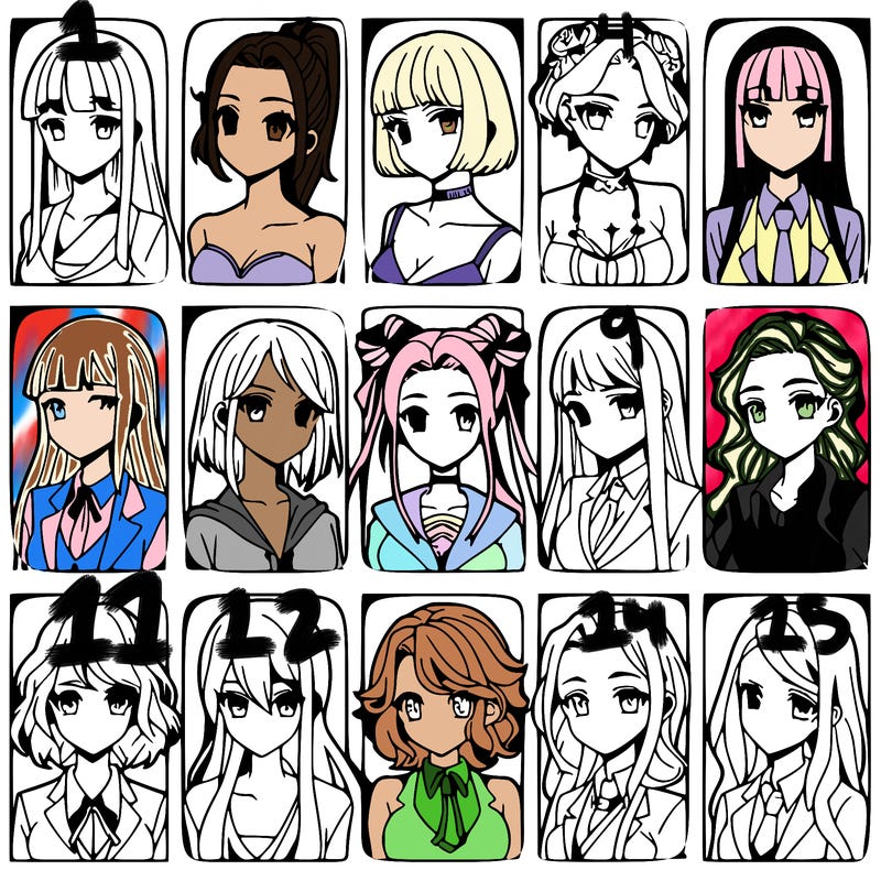 girls that look diffrent anime