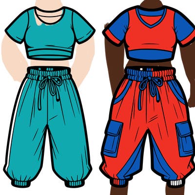 crop top and baggy pants