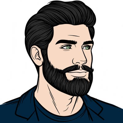 realistic man with beard