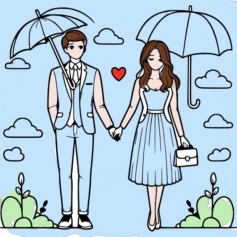 woman and man holding hands