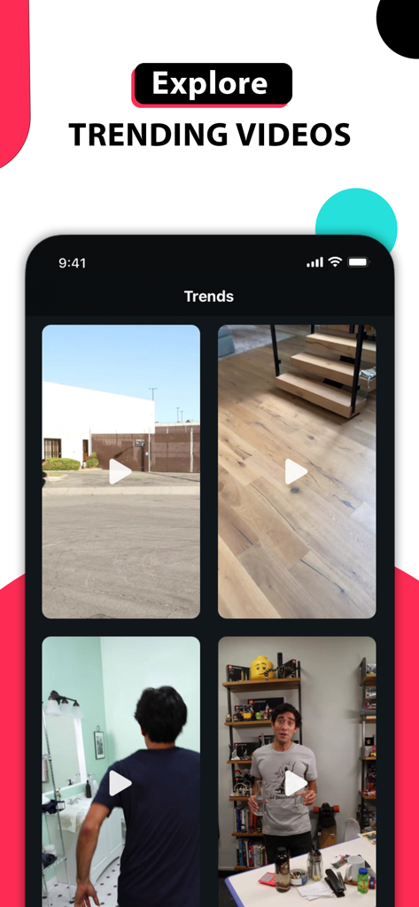 Explore trending videos section on SnapTik app interface