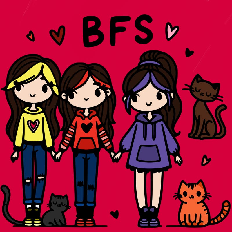 girl bffs and cats