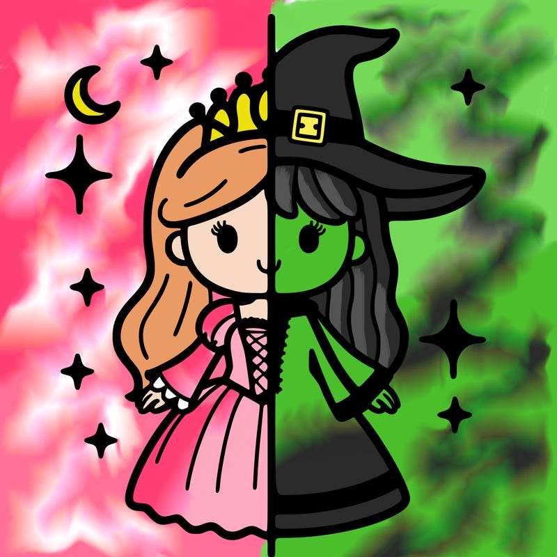 split princess and witch