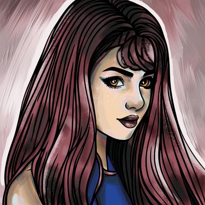 realistic girl with long hair