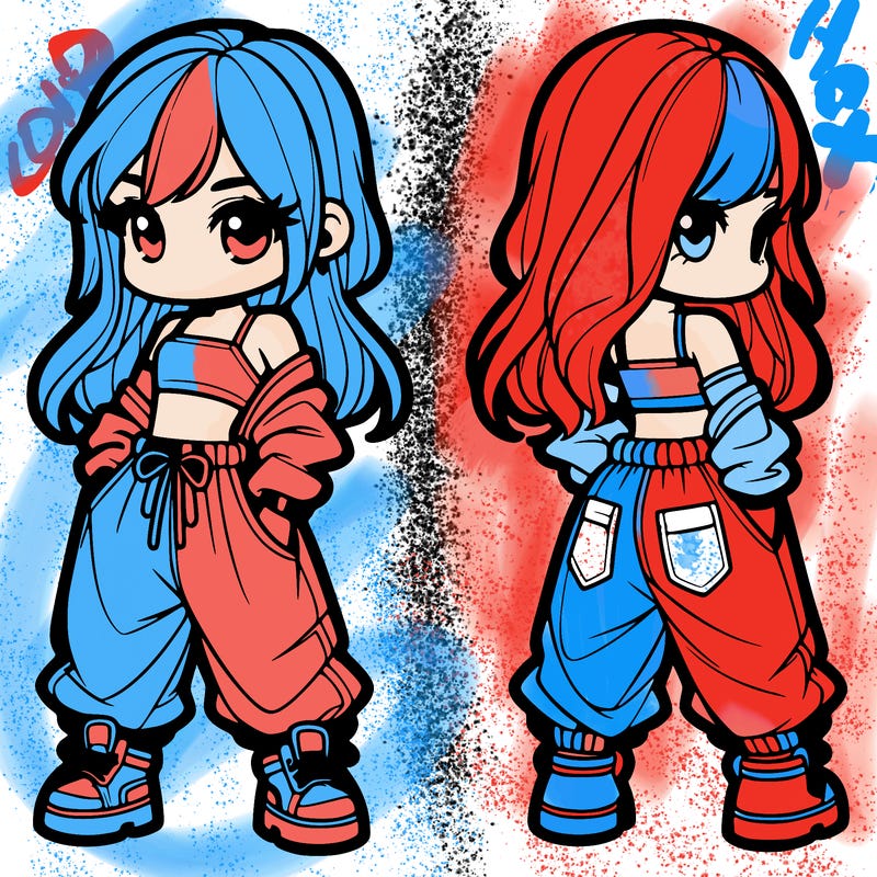 girl in crop top and baggy pants