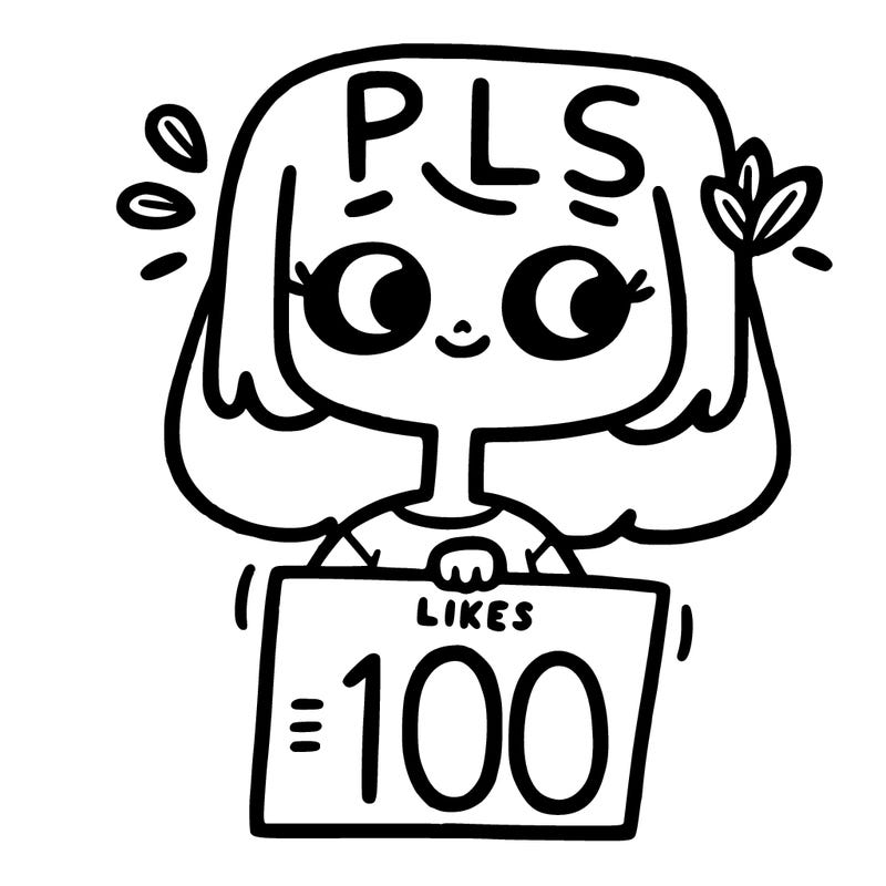 girl with sign says pls 100 likes