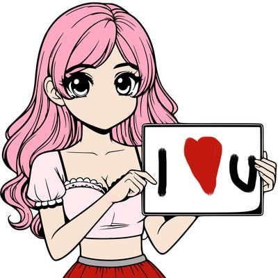 realistic pretty girl holding blank sign