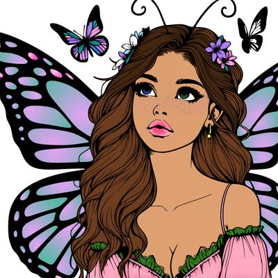 butterfly fairy realistic girl