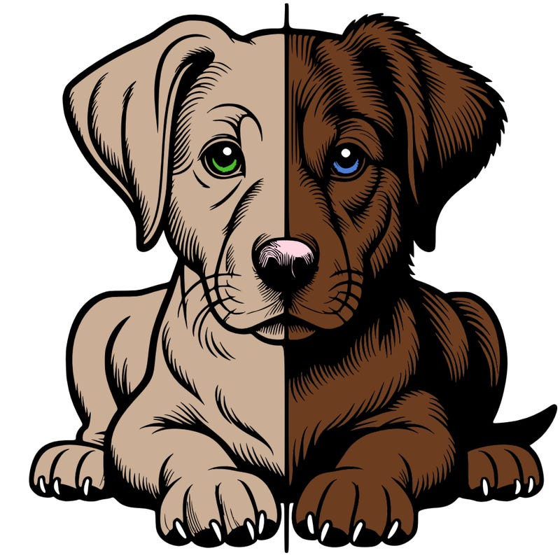 realistic dog split picture