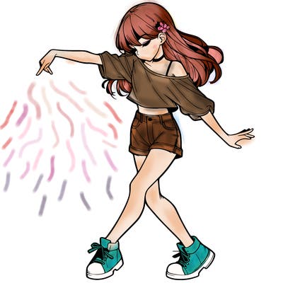 realistic girl danceing