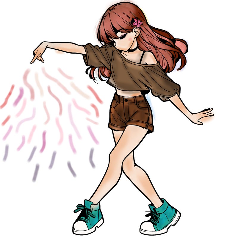 realistic girl danceing