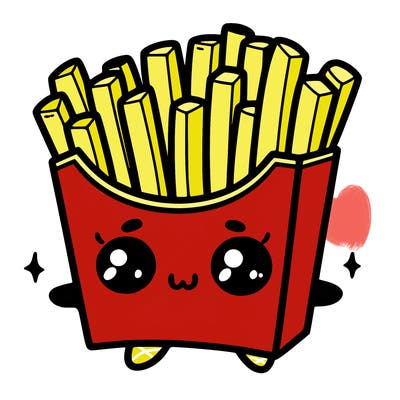 a cute. french fries