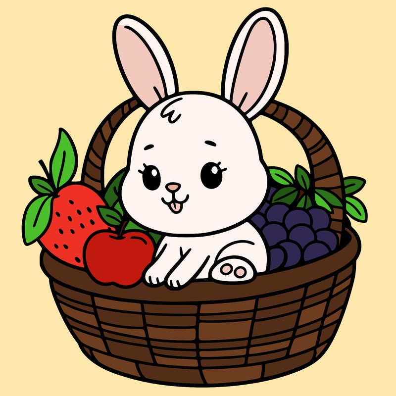 bunny in a fruit basket