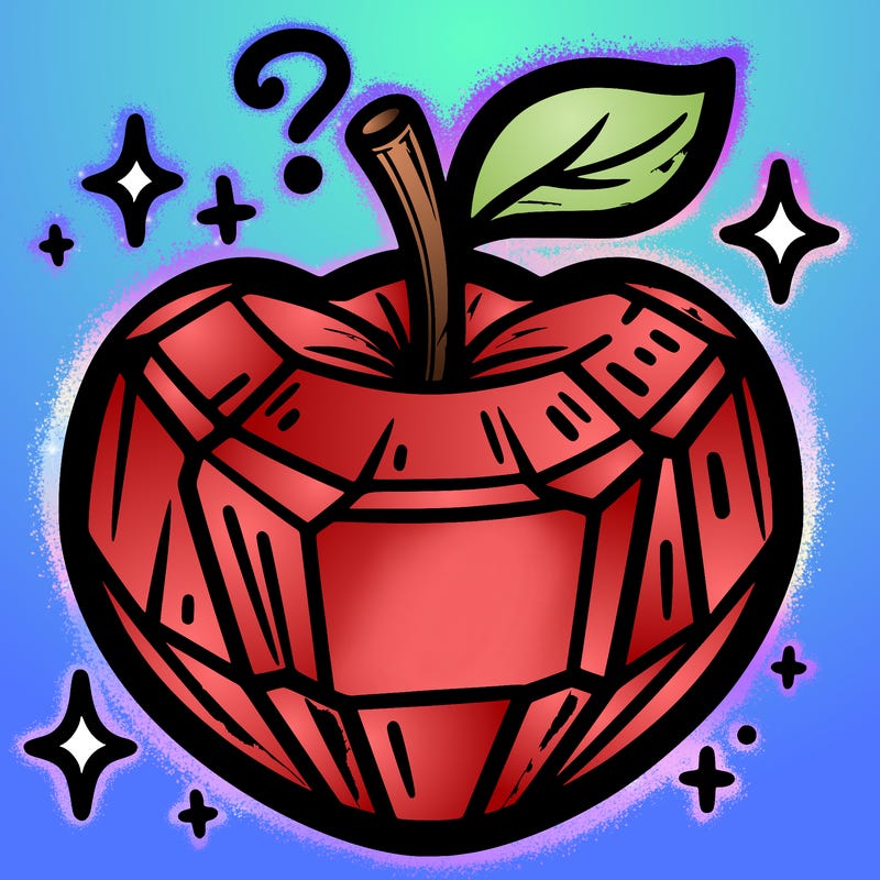 very shiny crystal apple
