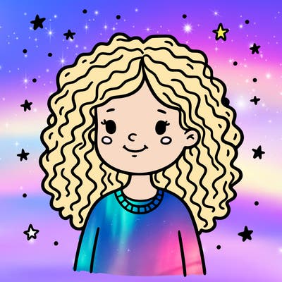 girl with curly hair