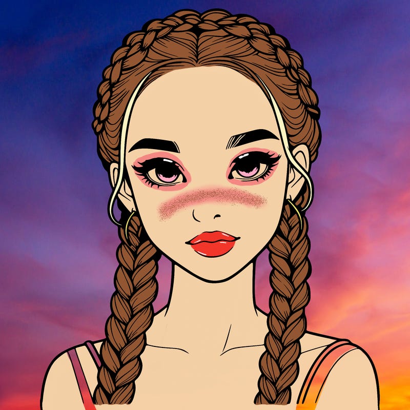 realistic girl with braids