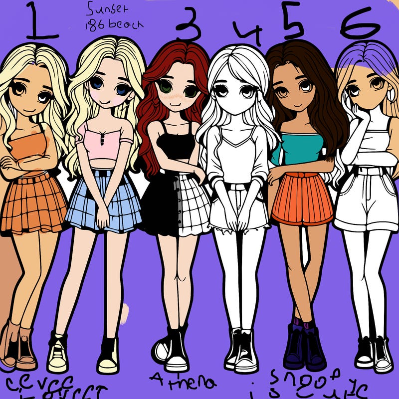 a group of girls realistic