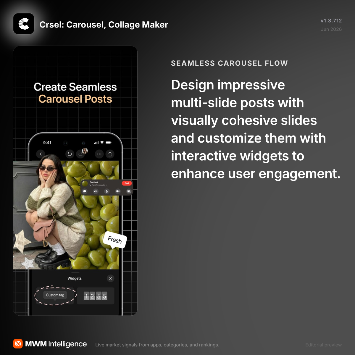 Crsel: Carousel, Collage Maker - Photo & Video App | MWM