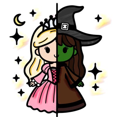 split princess and witch