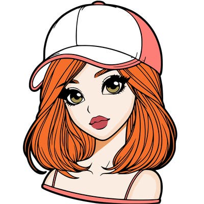 semi realism beautiful girl wearing cap