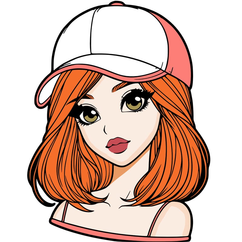 semi realism beautiful girl wearing cap