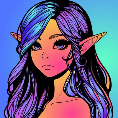 elf girl realistic dark fantasy