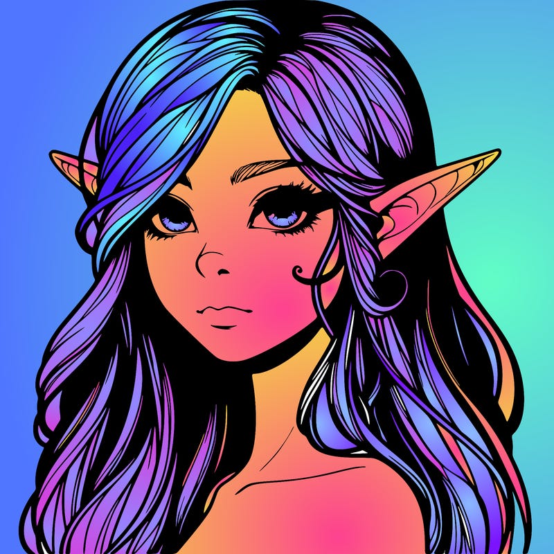 elf girl realistic dark fantasy