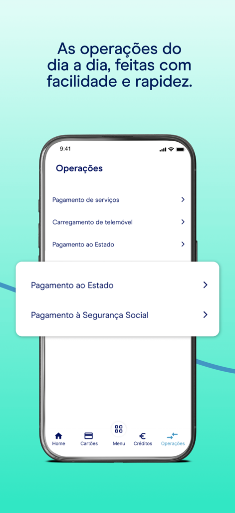 APP UNIBANCO - A screenshot of the UNIBANCO app showing various payment options including state and social security payments