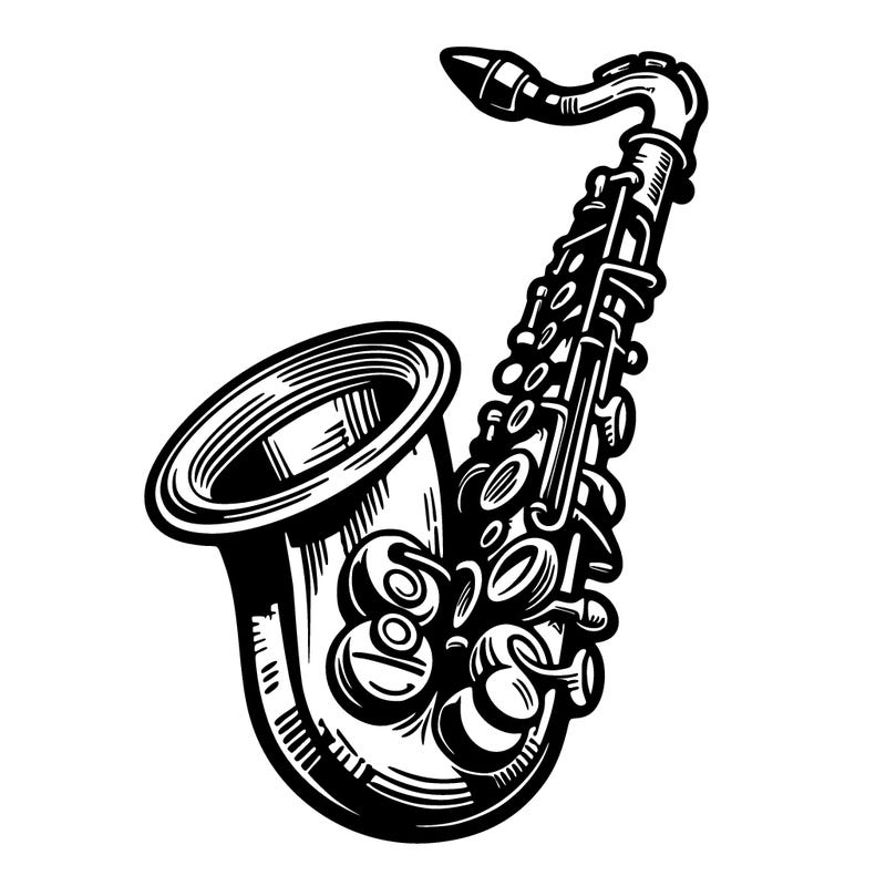 jazz-saxophone out line