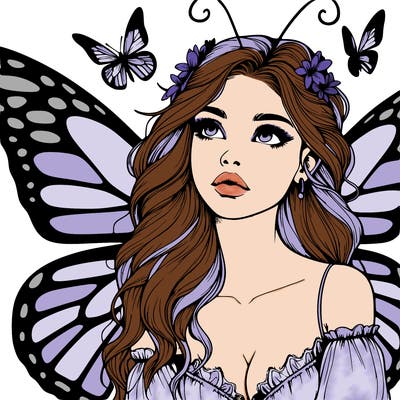 butterfly fairy realistic girl