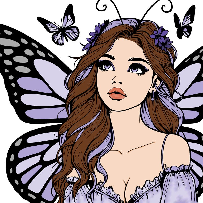 butterfly fairy realistic girl