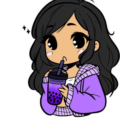 girl drinking boba