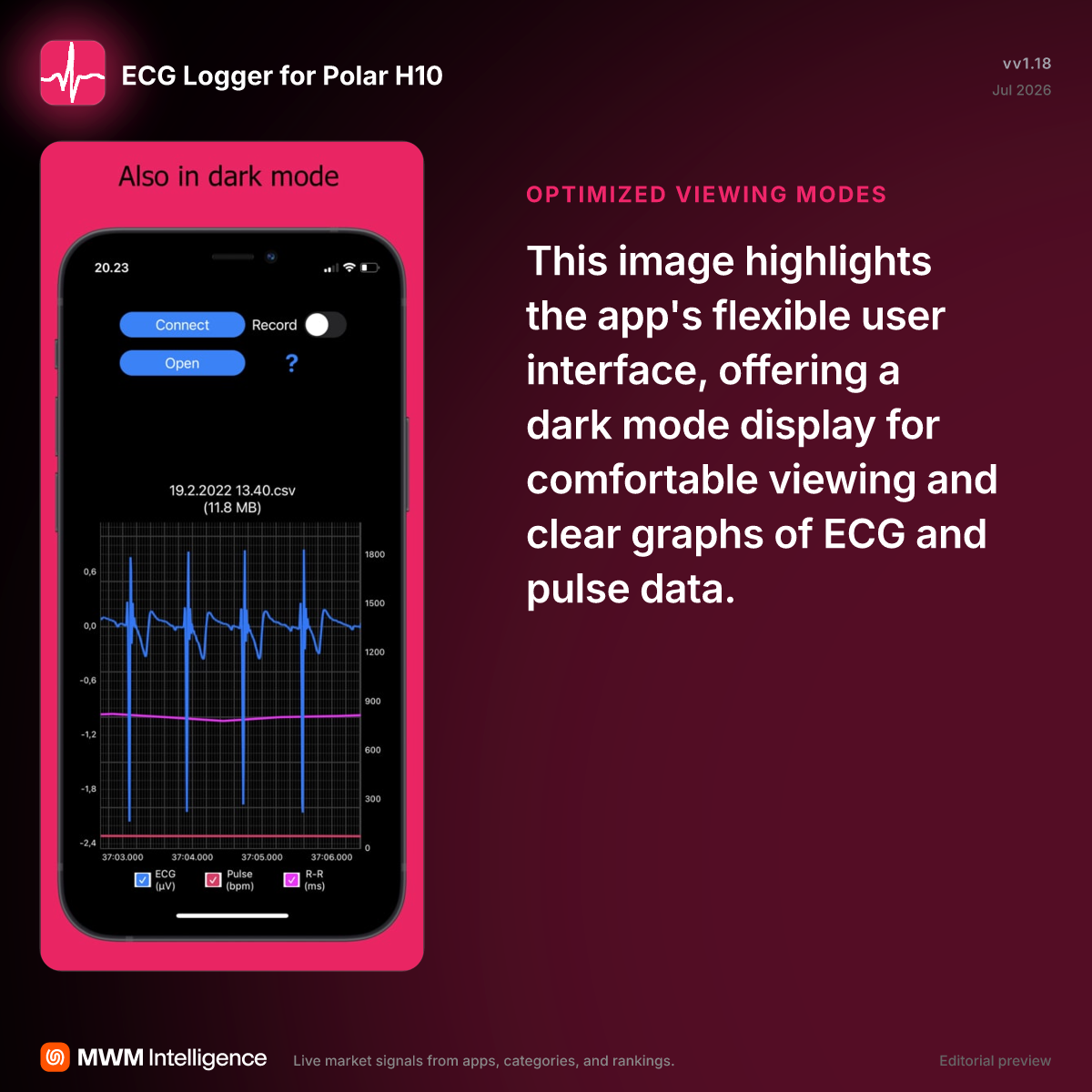 ECG Logger for Polar H10 - Health & Fitness App | MWM
