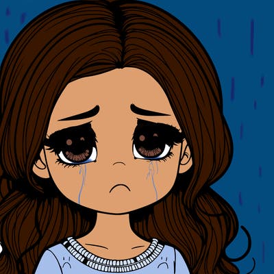 sad realistic girl
