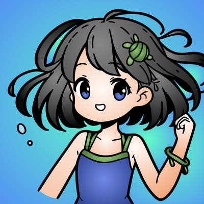 manga girl in a swimming suit