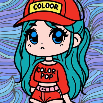 girl wearing color pop merch
