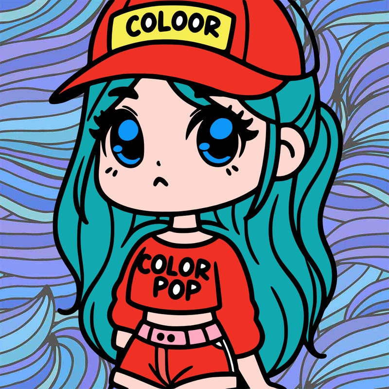 girl wearing color pop merch