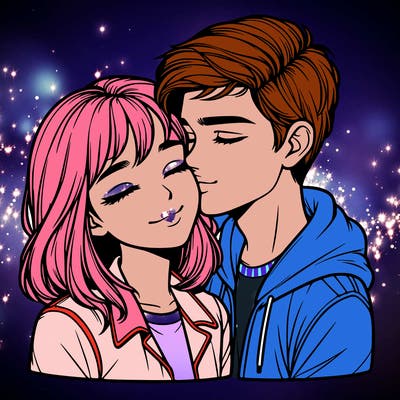 realistic girl and boy  love