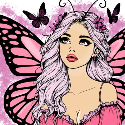 butterfly fairy realistic girl