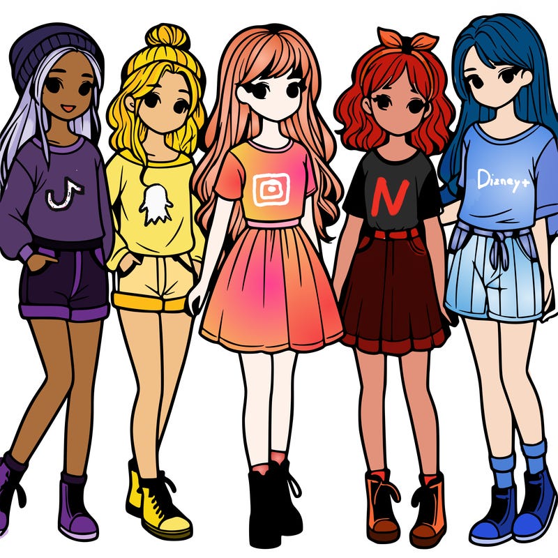 a group of five girls