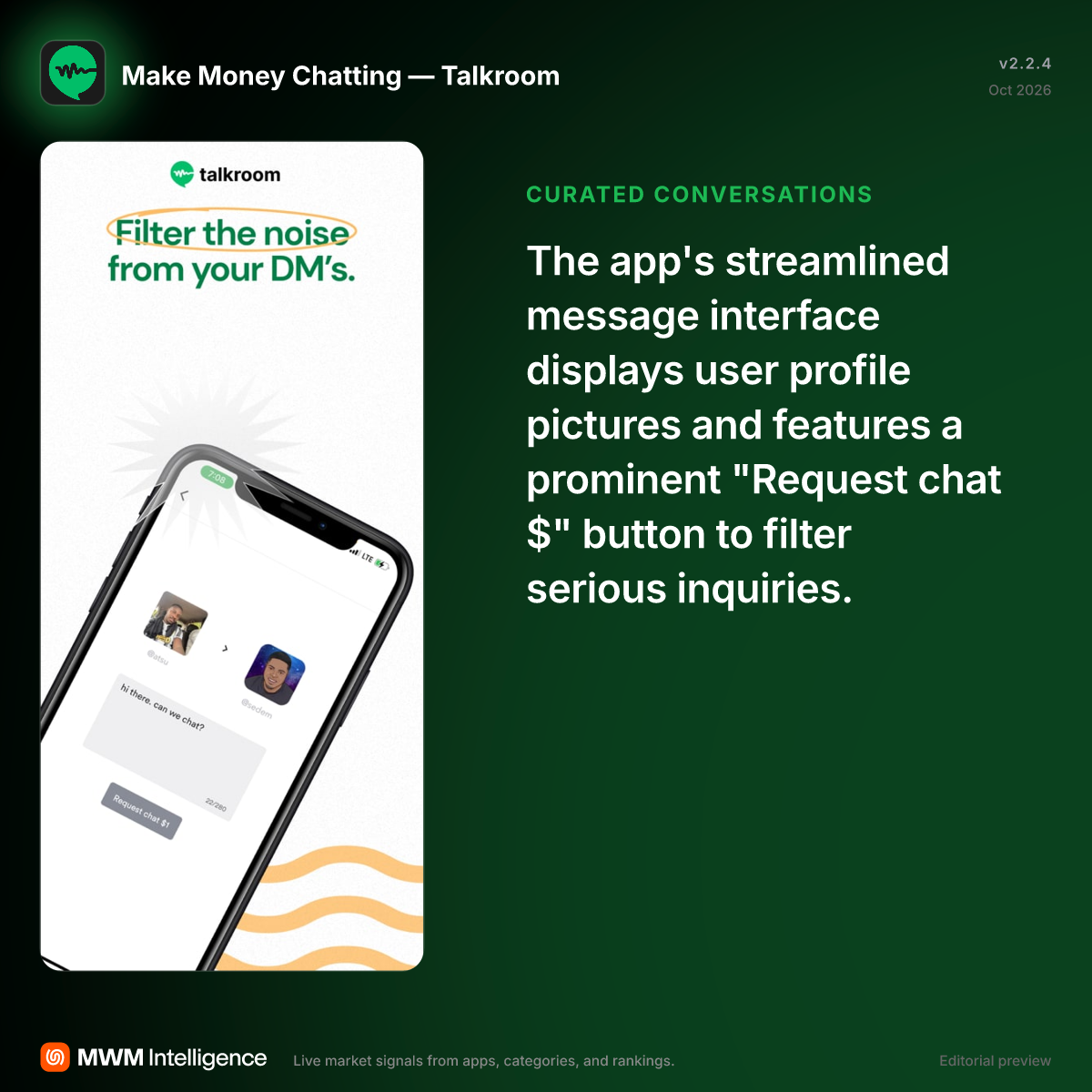 Make Money Chatting — Talkroom - Social Networking App | MWM