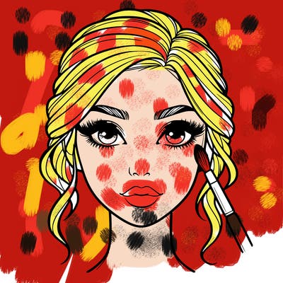 realistic person with makeup