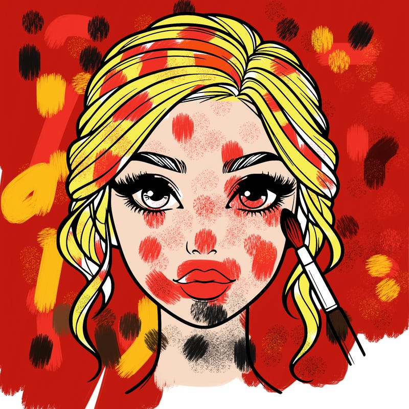 realistic person with makeup