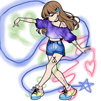 realistic girl danceing
