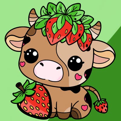 cute strawberry cow