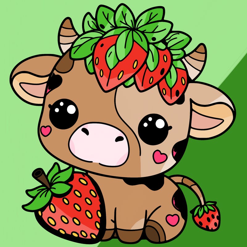 cute strawberry cow