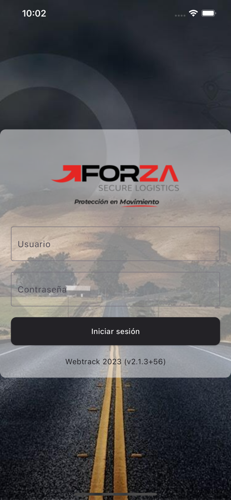 Forza Secure - Forza Secure Logistics login screen with road background
