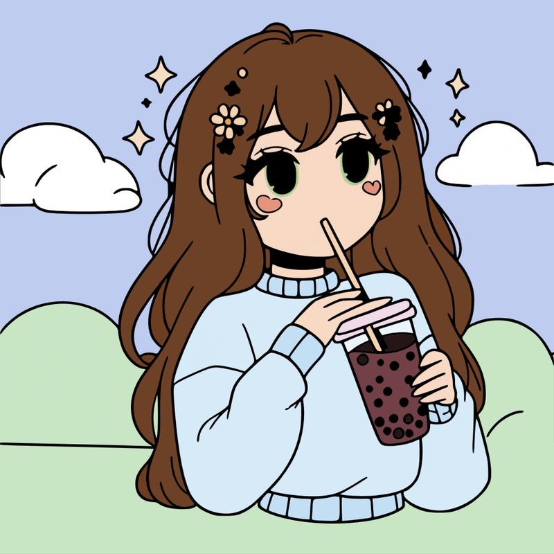 aesthetic girl drinking boba