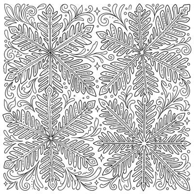 Explore the delicate beauty of winter with this exquisite Hoarfrost Zentangle coloring page. Featuring intricate ice crystals filled with captivating patterns, it offers a truly immersive and calming coloring experience.